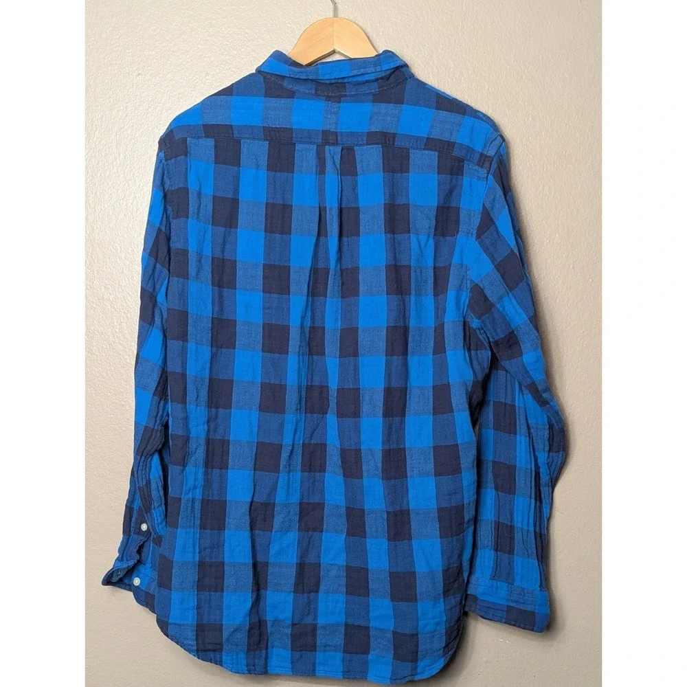 Polo Ralph Lauren Plaid Button Down Shirt Blue‎ Classic Fit Cotton Mens L